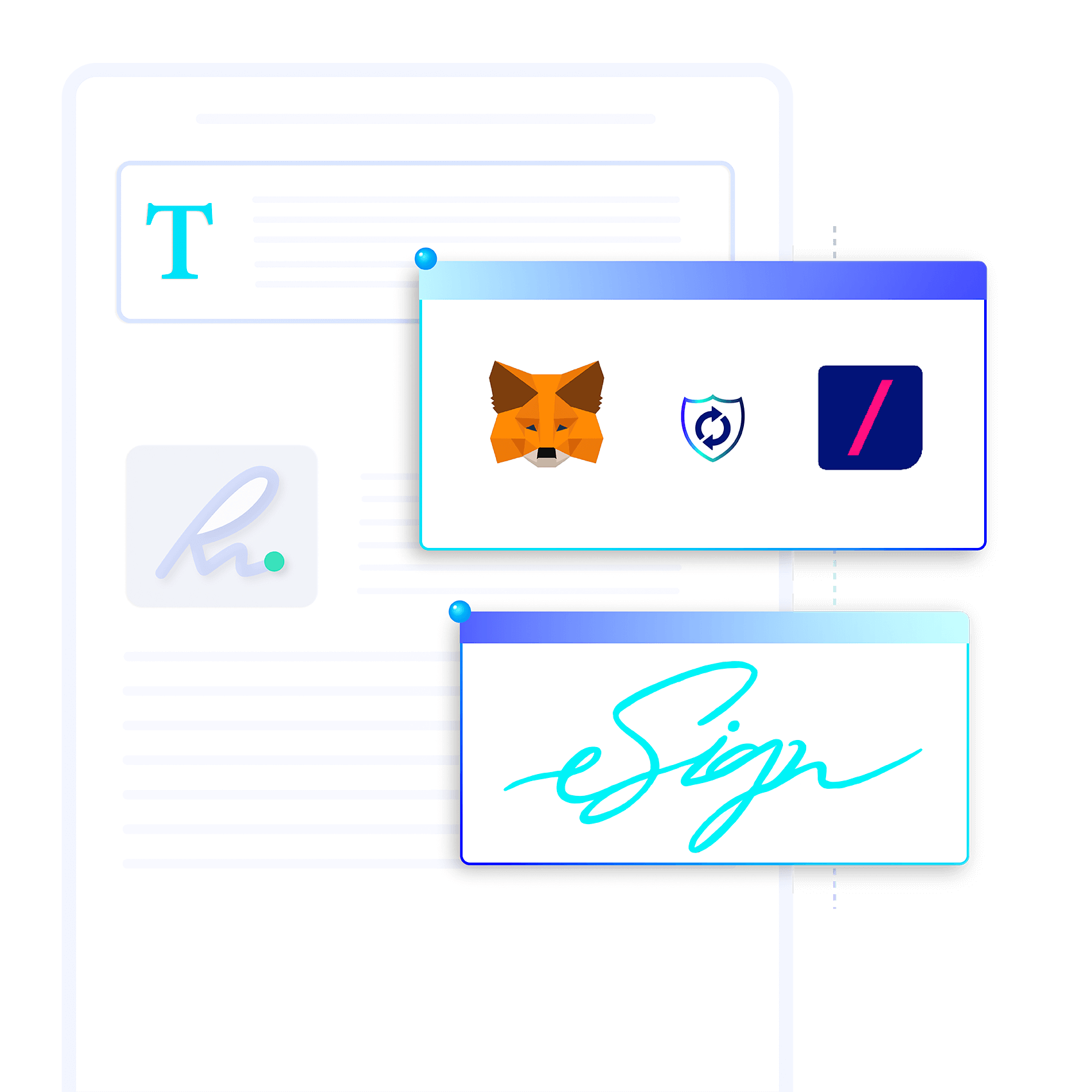 Revv, document automation & esignature tool, empowers you to sign documents securely with MetaMask wallet in a few clicks