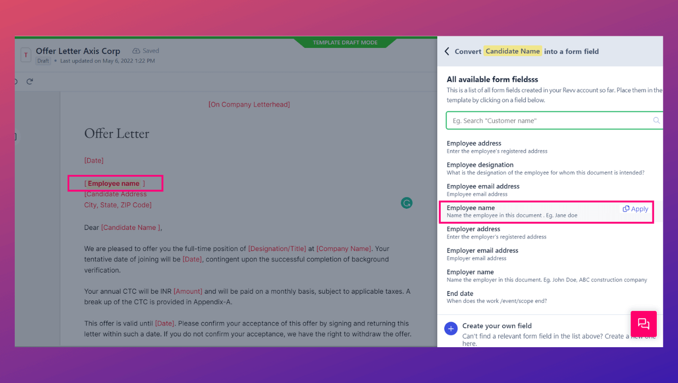 Convert repeatable information in the template to form-fields