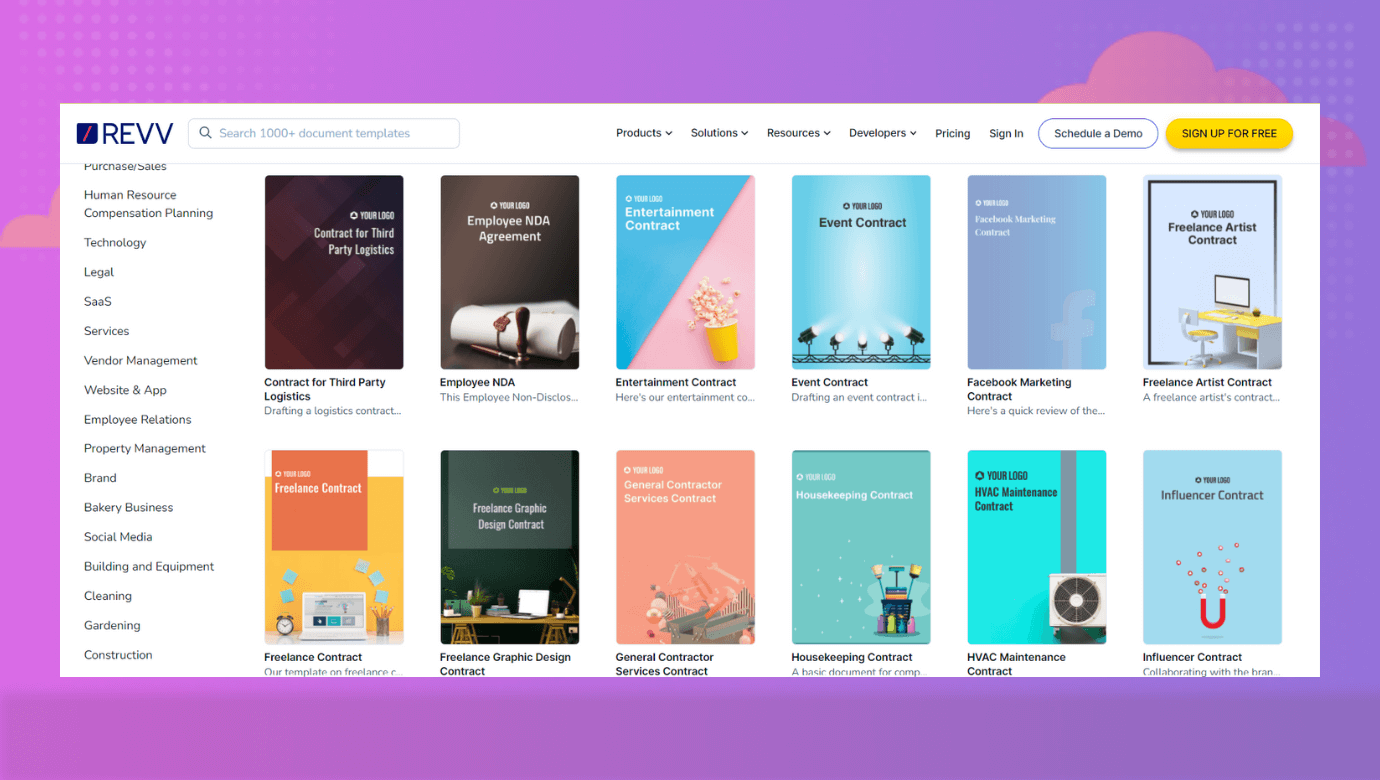 Revv's contract templates are customizable and affordable