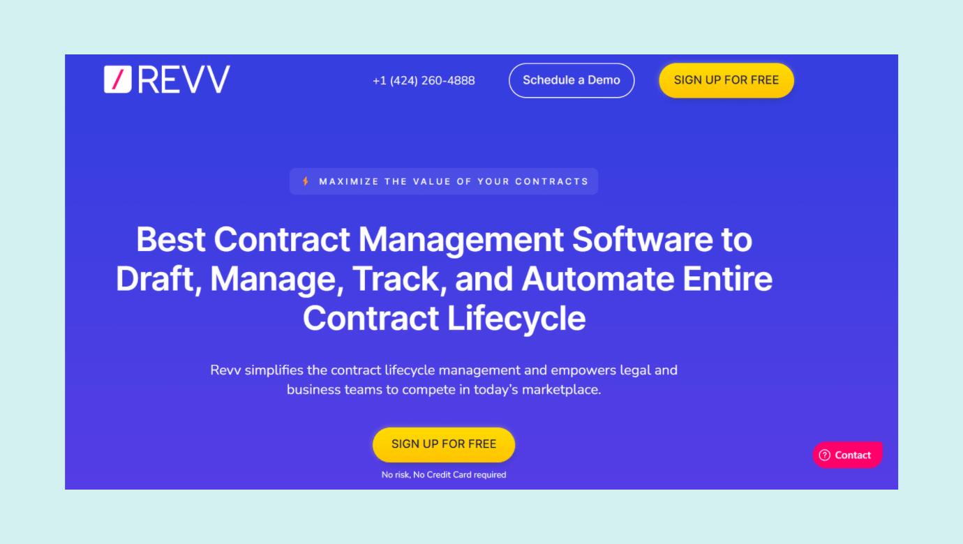 Revv- the best contract management software solutions for businesses