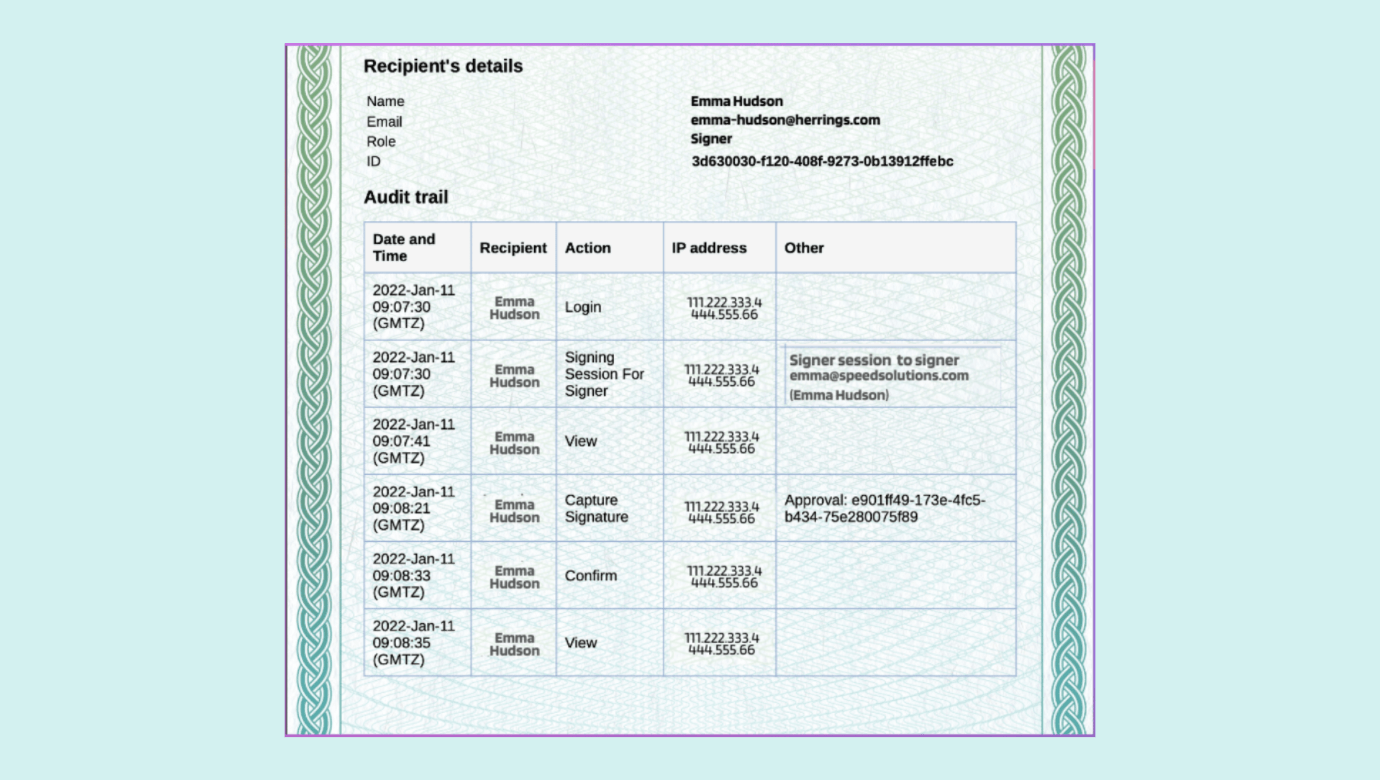 The contract management system of Revv captures an extensive audit trail for customers