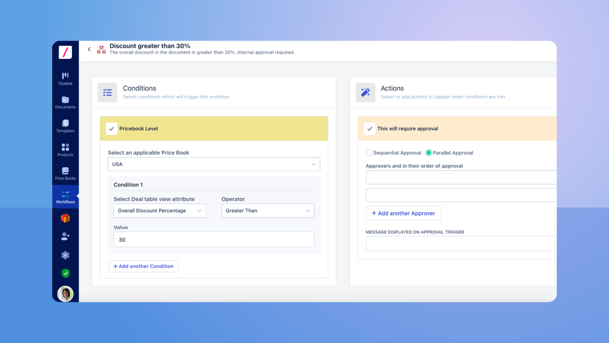 Automate approval workflows in cloud-based CPQ platform Revv. 
