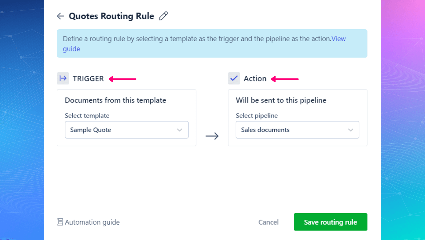 Revv - a pros smart cloud cpq software solution for pipeline routing rules configuration to categorize quotes and proposals