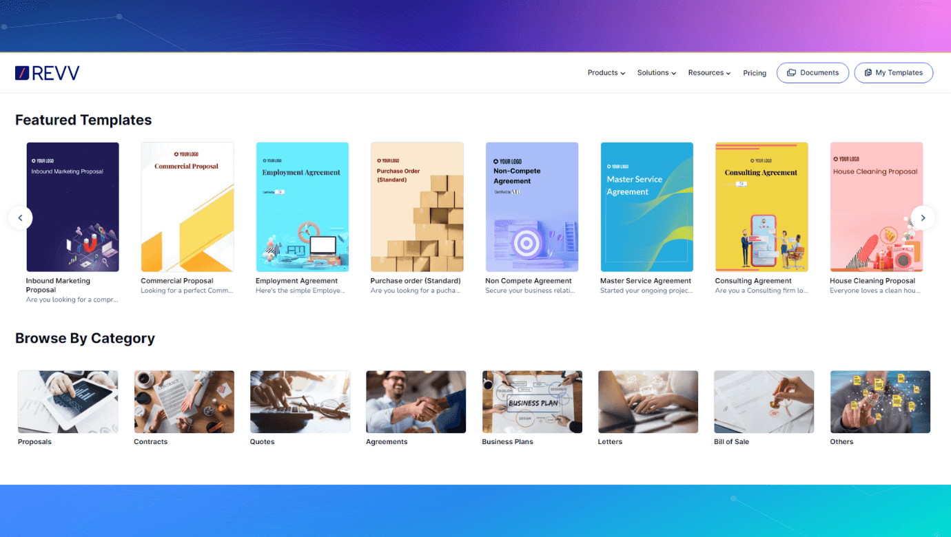 Use Revv's wide range of templates to generate quotes and proposals easily and enhance customer experience