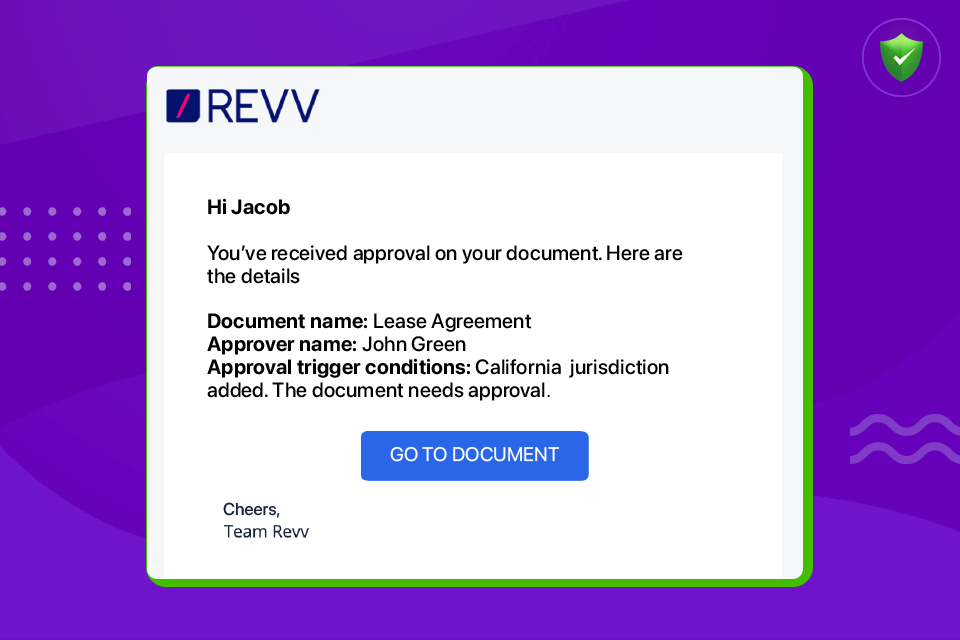 Revv sends email notifications to senders on the status of their files.