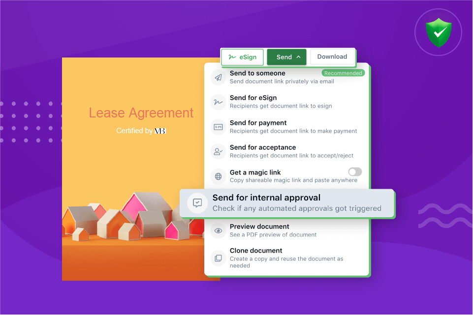 Send documents for internal approvals using Revv’s ‘Send for internal approval’ feature solution