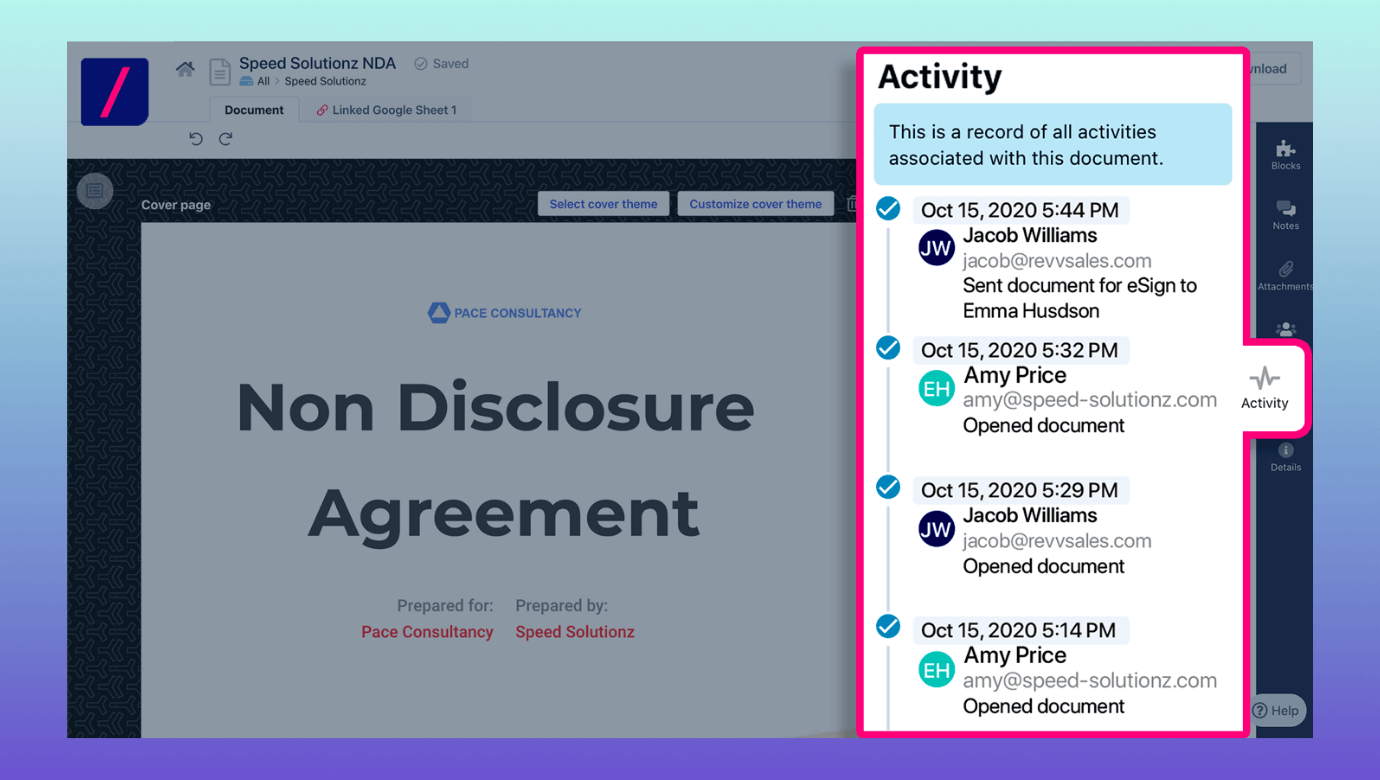 Build non-disclosure agreement (NDA) automation process.