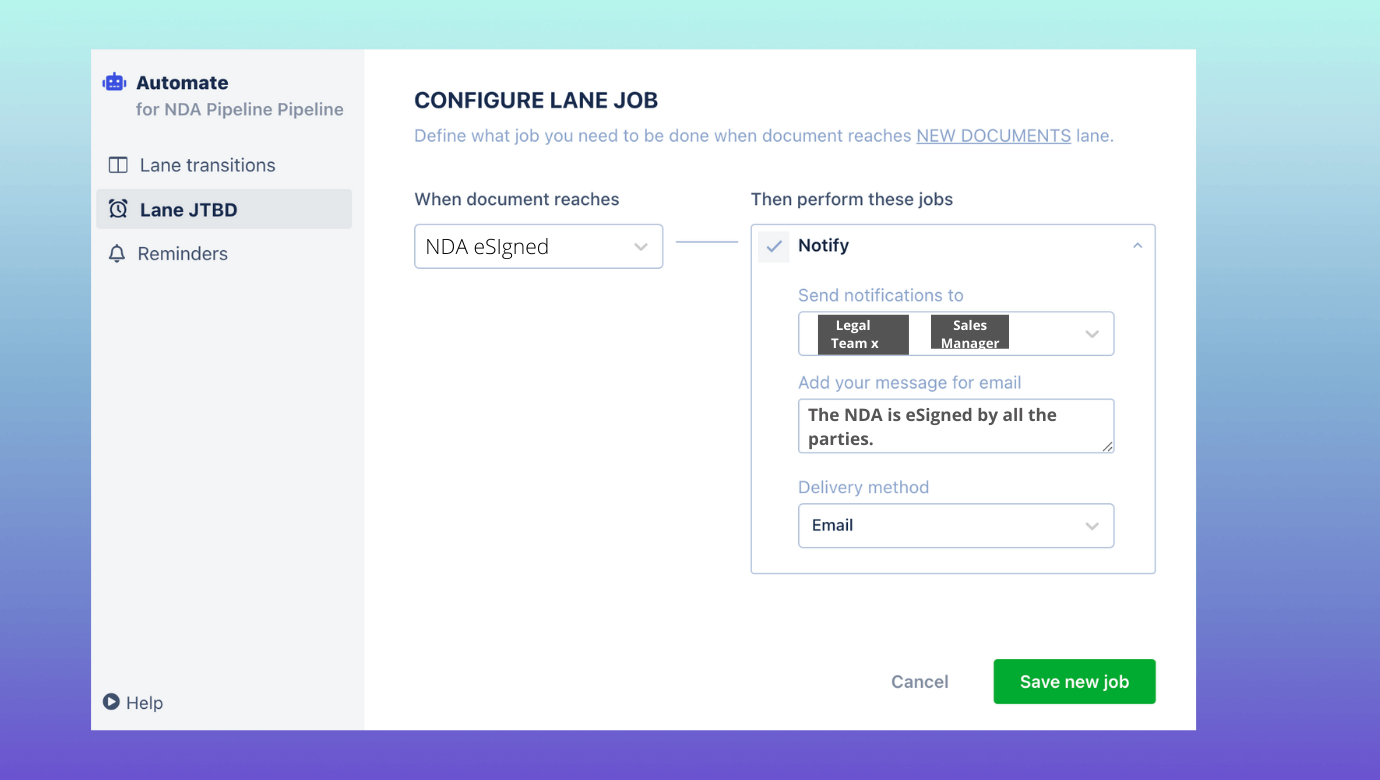 Automate and define each stage of your document workflow with Pipeline feature.