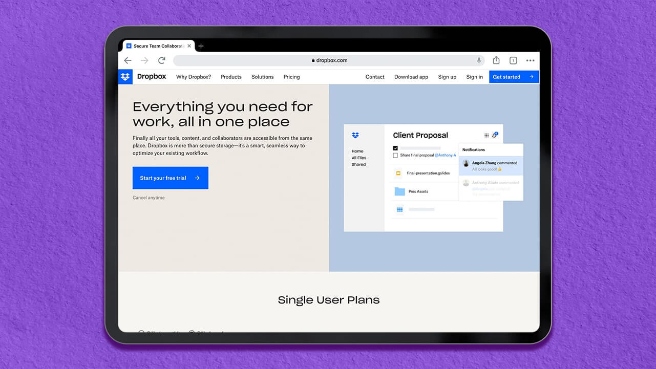 Dropbox Business allows you to maintain a cohesive workspace across the organization