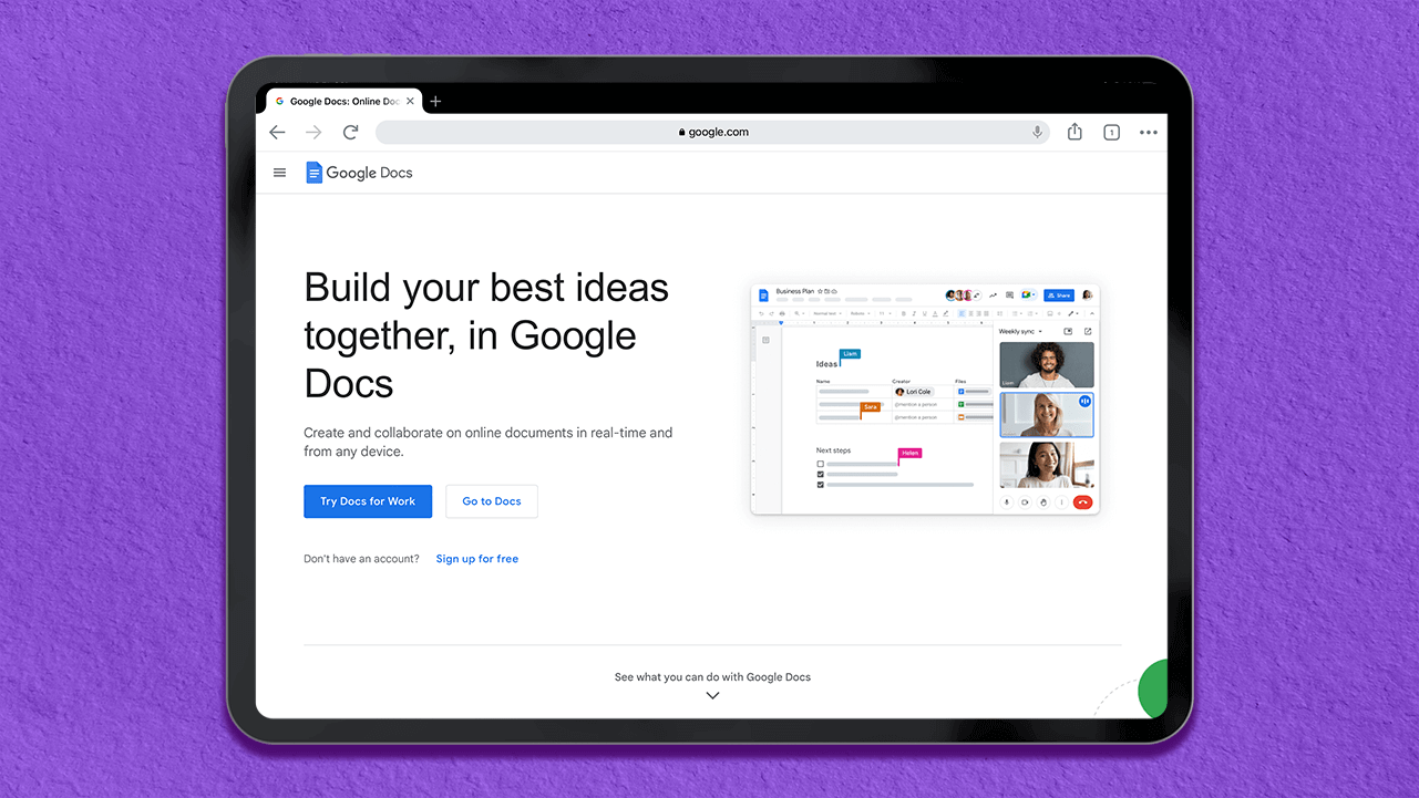 Google docs are an online word processor where you can create, update, and collaborate on your documents. The application also allows you to add notes and share document links for easy access to others in your team.