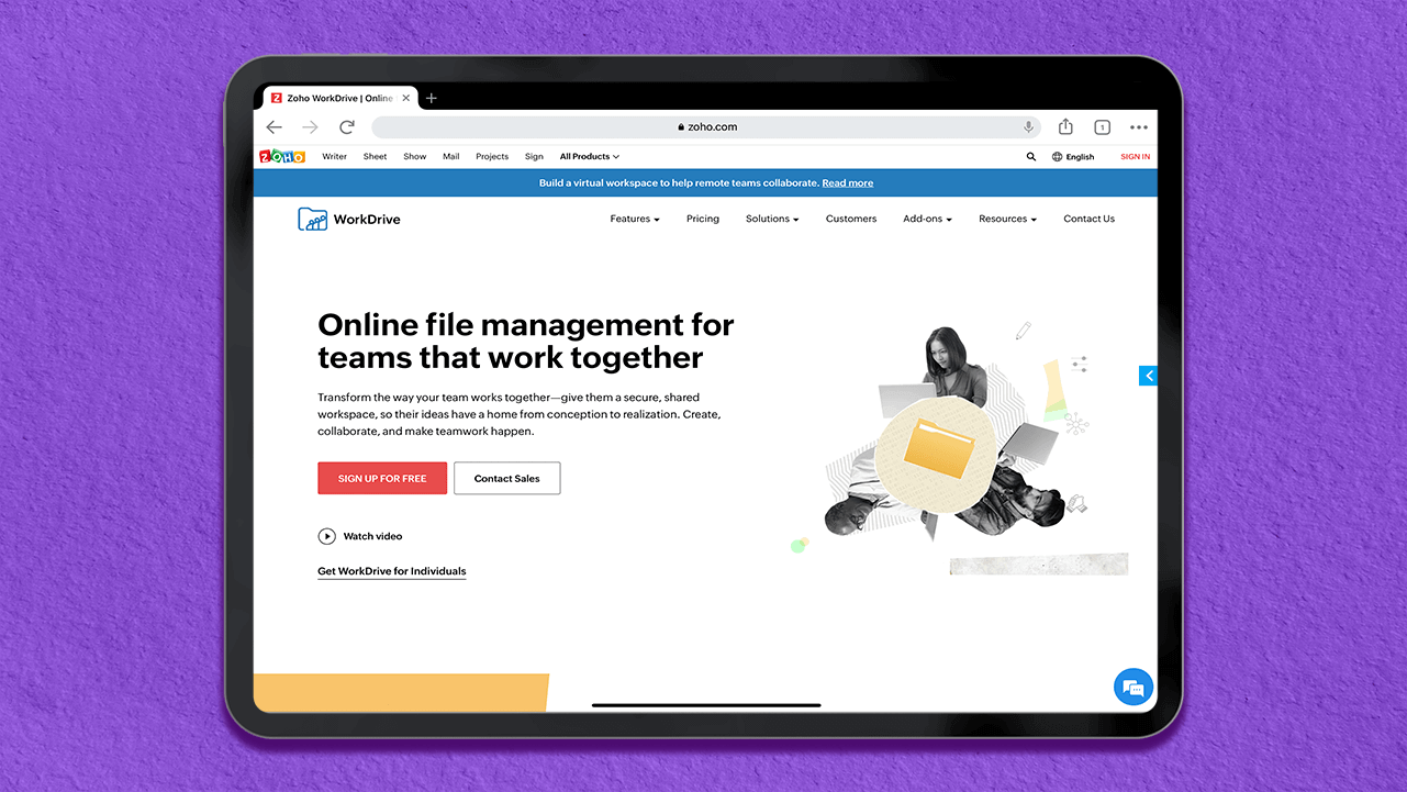 Zoho docs, as a document management system, offers a secure and collaborative workspace for your teams