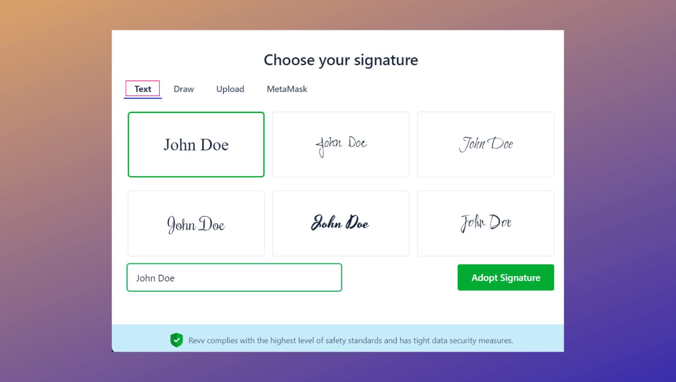 Use Revv and google sheets integration possibilities and sign off documents faster with pre-formatted eSigns