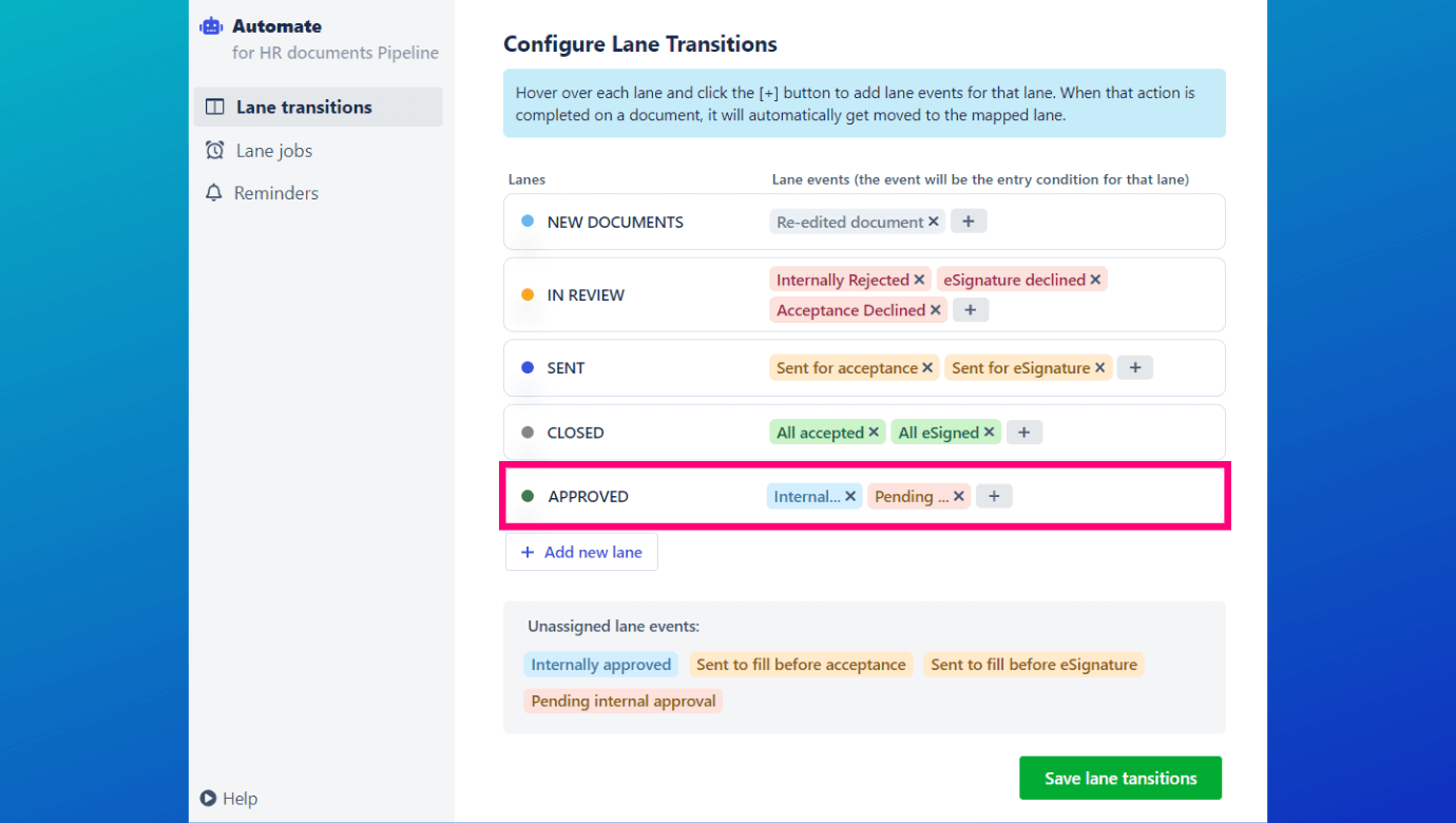 One of the digital solutions is to add lane transitions to let the files transition from one lane to another