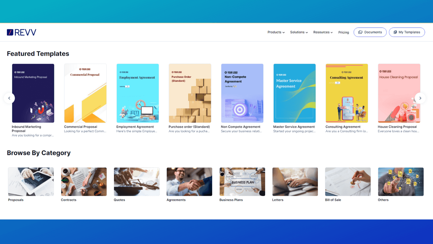 Document management system for small business owners is made easier with Revv's templates