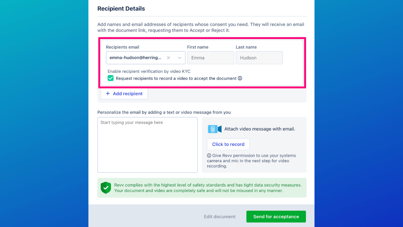 Revv provides more security than paper documents as it has video authentication support