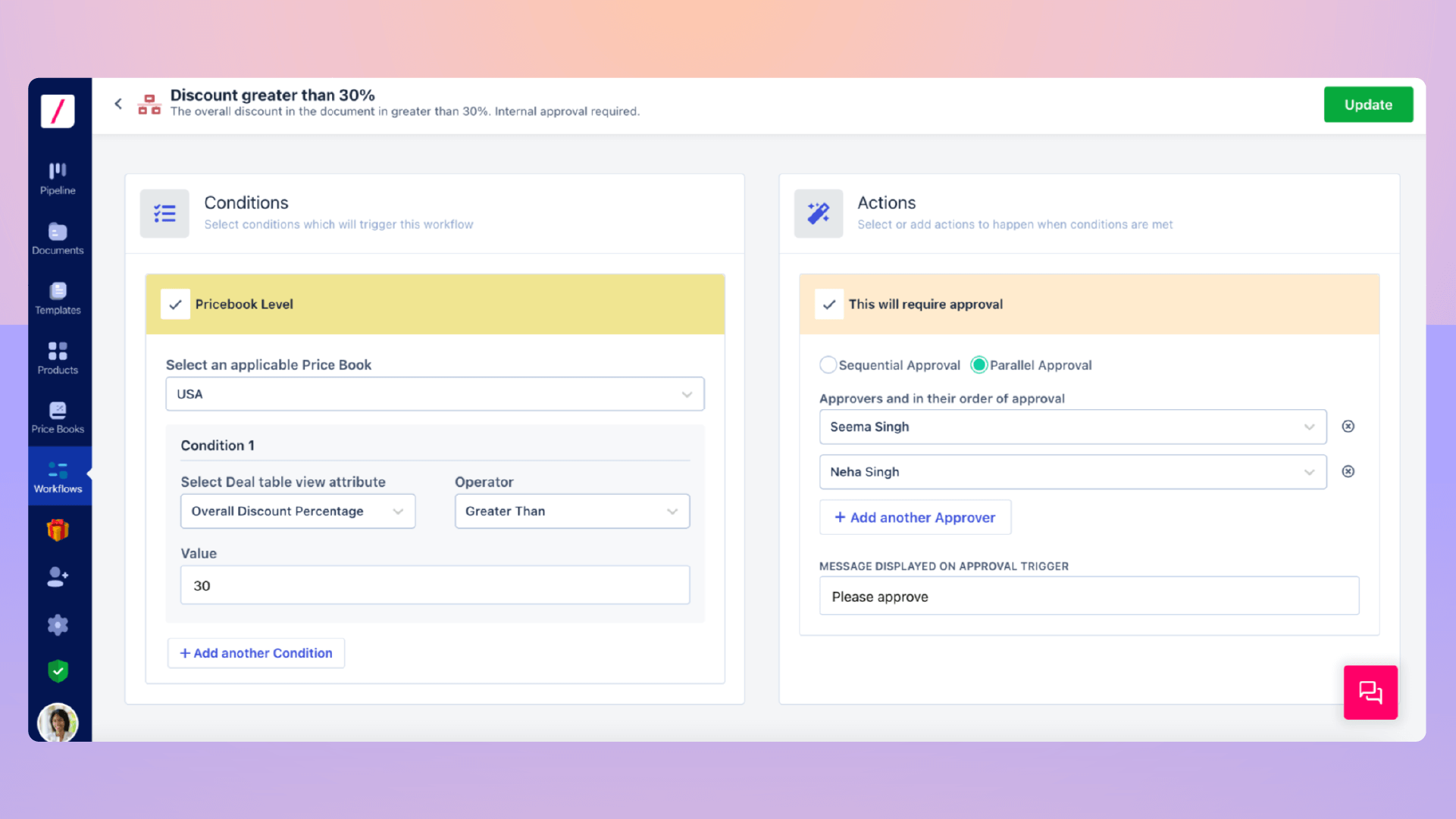 Revv's approval workflow