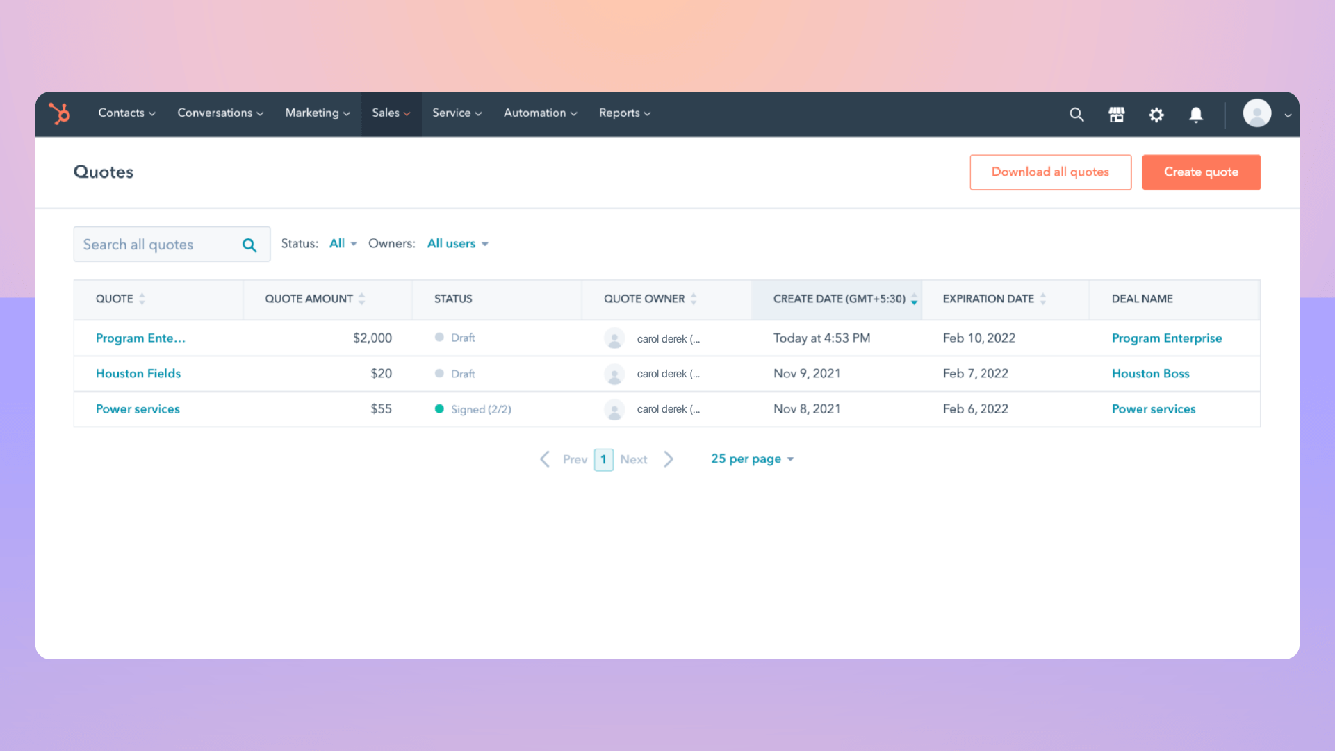 HubSpot CPQ (part of HubSpot CRM) provides quote tracking to give you more information on the status