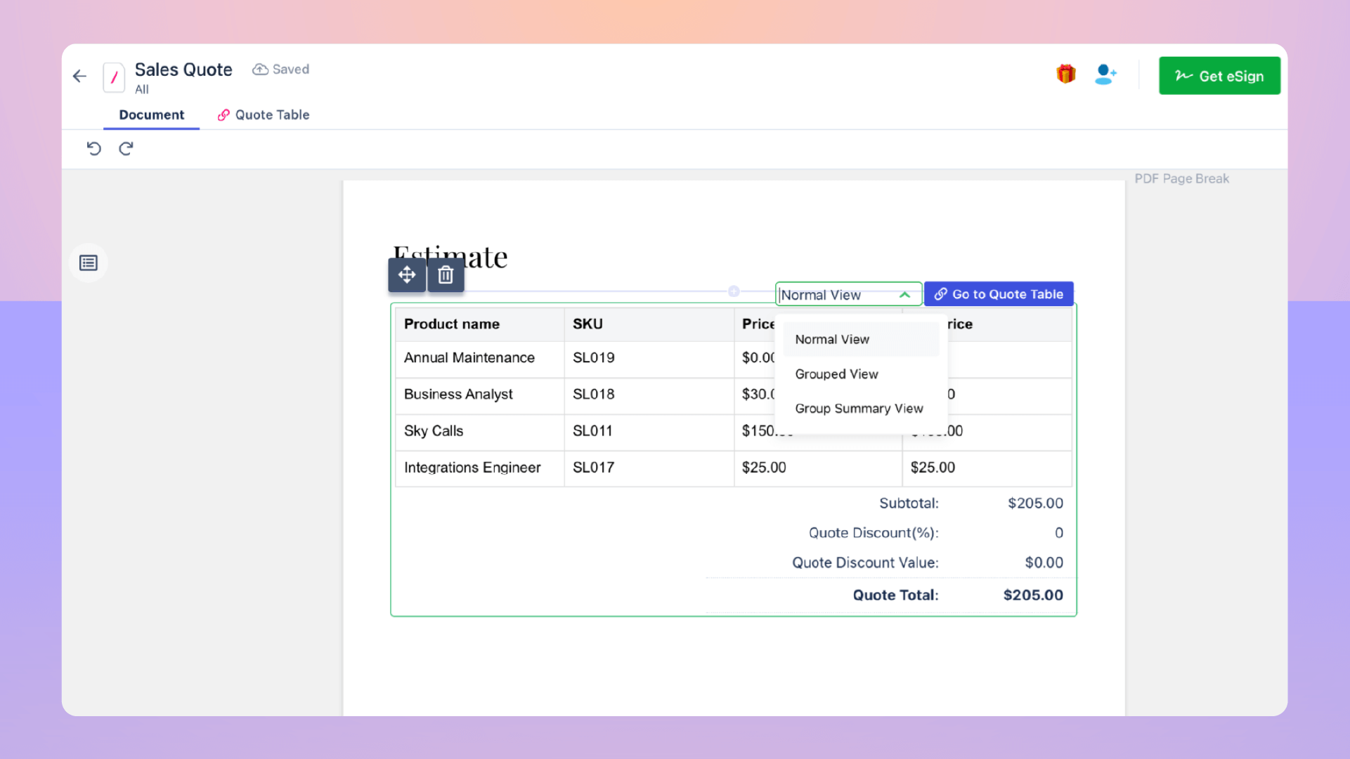 Revv’s CPQ features give you the advantage of multiple view options for quote tables to analyze effectively