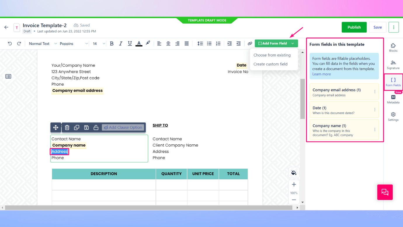 Automated invoice processing with Revv eliminates manual data entry and process invoices quickly with form fields