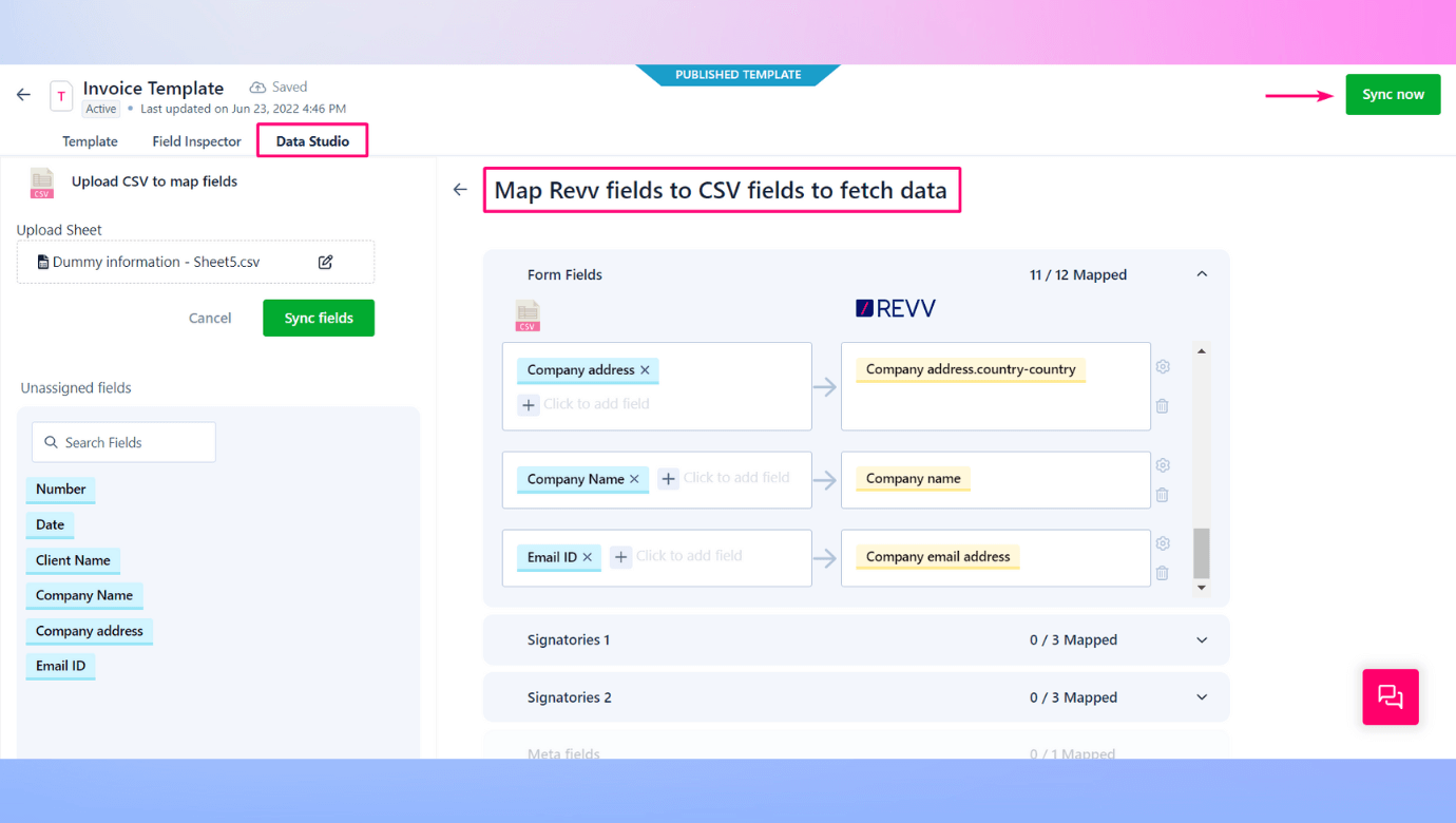 Document automation with Revv enables you to connect with erp system and map data for invoice capture