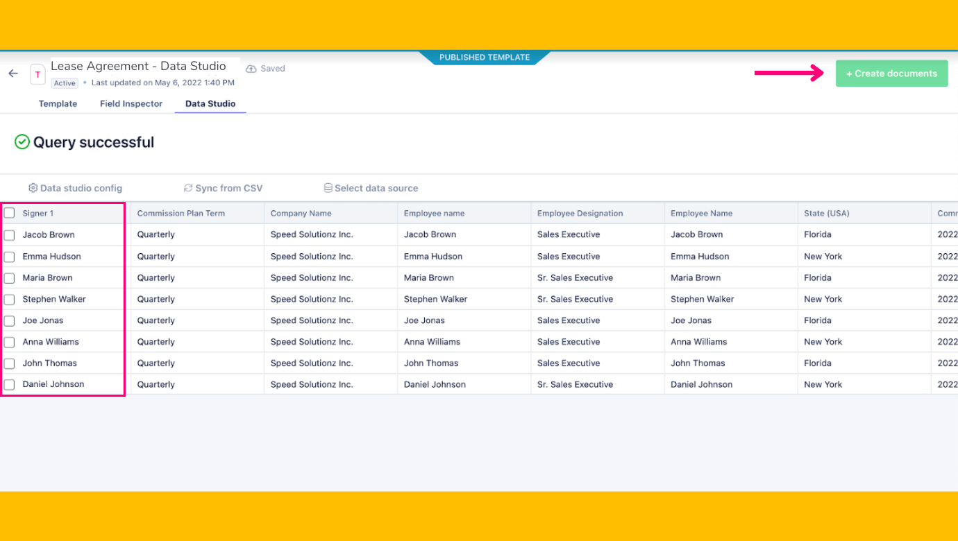 Create documents in bulk using data studio & send them to the channel partner or new partners during partner onboarding