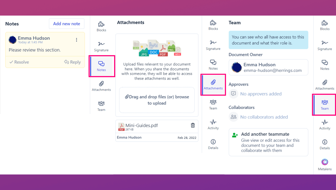 The contract manager can use Revv's collaboration features for better project management execution