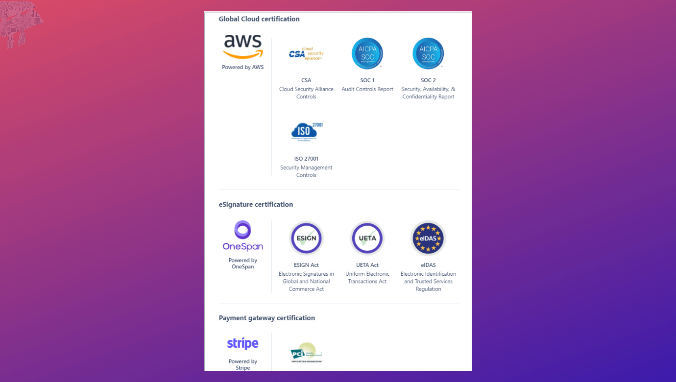 Revv eSignatures are updated with latest security and compliance certificates