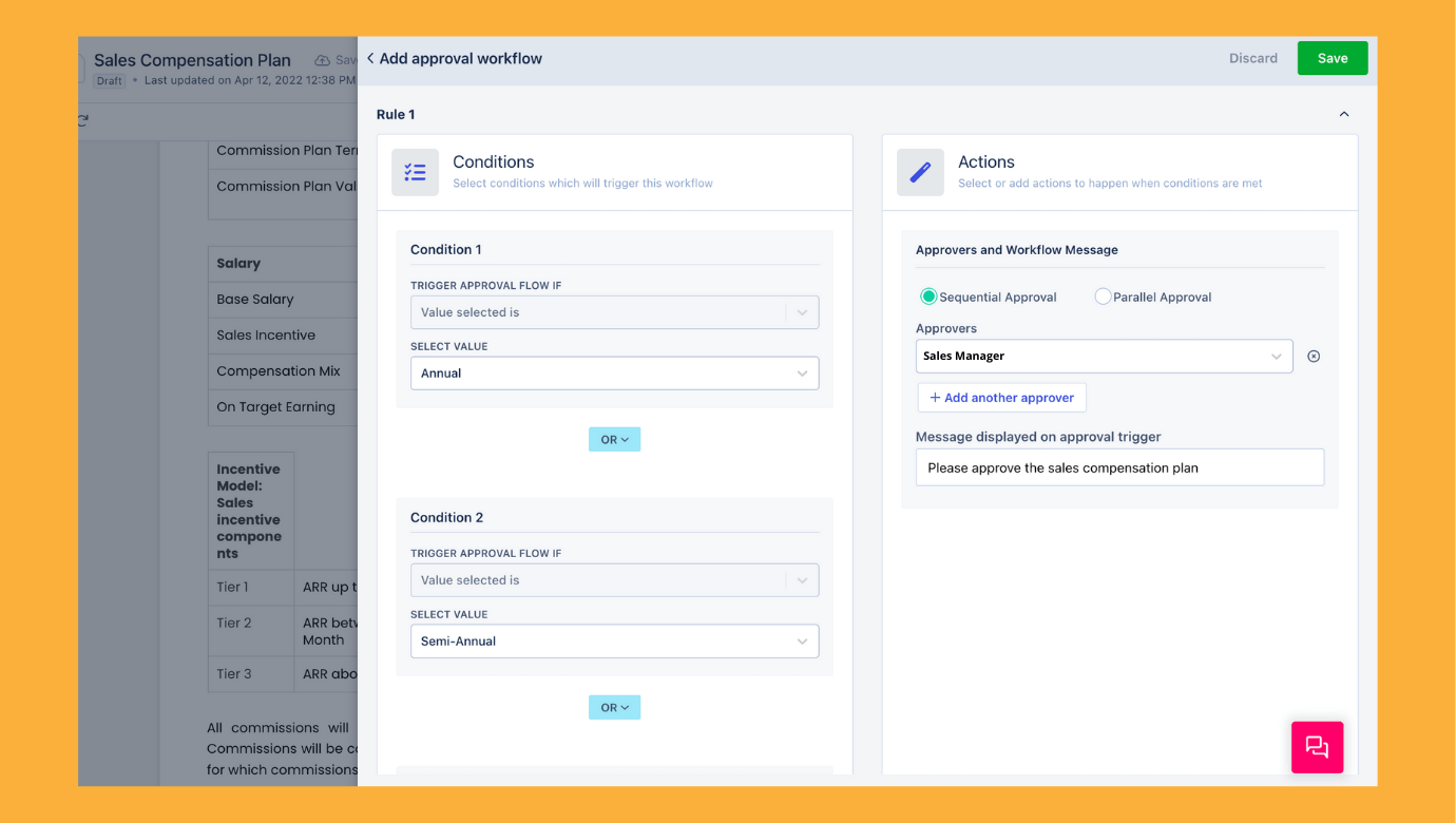 Automate approval process of sales compensation plans with Revv