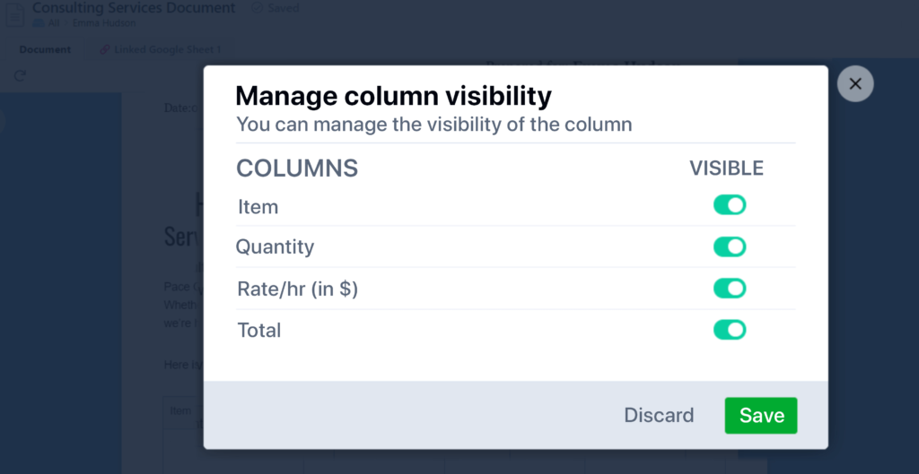 In Revv, sellers can manage visibility of pricing sheets & give prospective buyer's access to the selective field/item.
